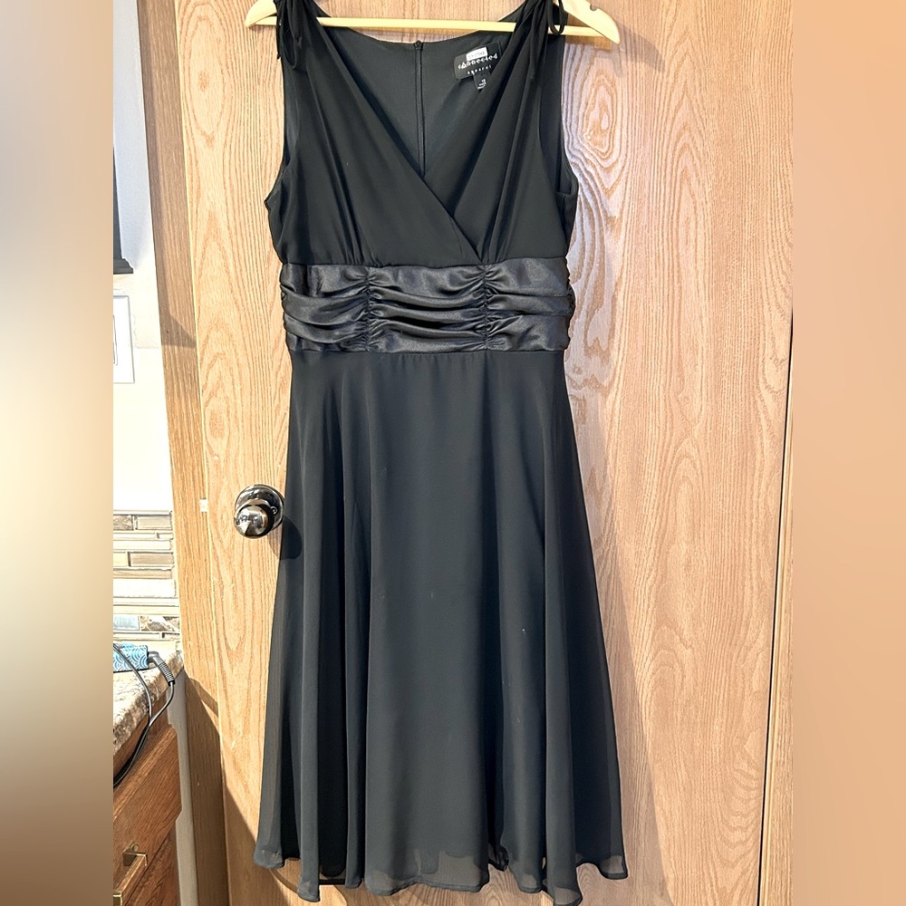 Connected Apparel Black Midi Dress